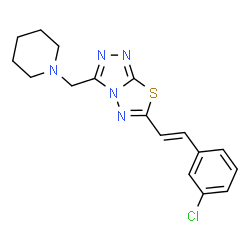 6-[(E)-2-(3-chlorophenyl)ethenyl]-3-(piperidin-1-ylmethyl)[1,2,4]triazolo[3,4-b][1,3,4]thiadiazole结构式