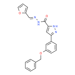 (E)-3-(3-(benzyloxy)phenyl)-N-(furan-2-ylmethylene)-1H-pyrazole-5-carbohydrazide structure