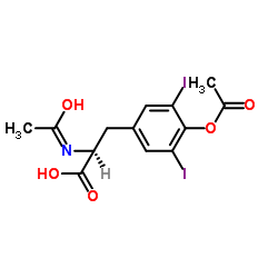 (Z)-O-Acetyl-N-(1-hydroxyethylidene)-3,5-diiodotyrosine Structure