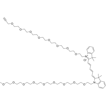 N-(m-PEG9)-N'-(propargyl-PEG8)-Cy5图片