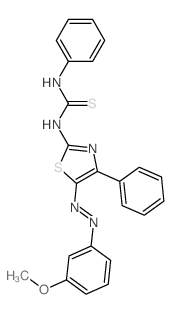 Thiourea,N-[5-[2-(3-methoxyphenyl)diazenyl]-4-phenyl-2-thiazolyl]-N'-phenyl- Structure