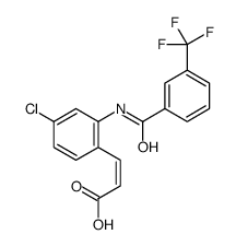 (E)-3-[4-chloro-2-[[3-(trifluoromethyl)benzoyl]amino]phenyl]prop-2-enoic acid Structure