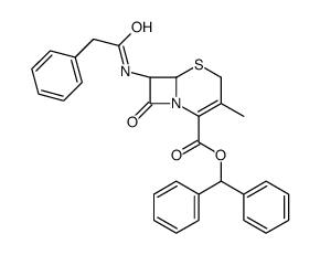 benzhydryl (6R,7R)-3-methyl-8-oxo-7-[(2-phenylacetyl)amino]-5-thia-1-azabicyclo[4.2.0]oct-2-ene-2-carboxylate Structure