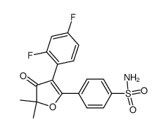 4-(3-(2,4-difluorophenyl)-5,5-dimethyl-4-oxo-4,5-dihydrofuran-2-yl)benzenesulfonamide structure