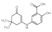 5-(5,5-Dimethyl-3-oxo-cyclohex-1-enylamino)-2-hydroxy-benzoic acid结构式