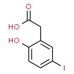 (2-Hydroxy-5-iodophenyl)acetic acid结构式