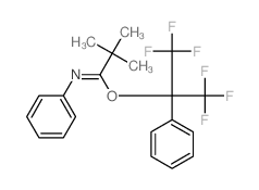 1-(1,1,1,3,3,3-hexafluoro-2-phenyl-propan-2-yl)oxy-2,2-dimethyl-N-phenyl-propan-1-imine structure