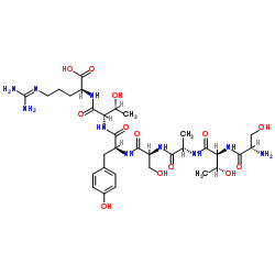 L-Seryl-L-threonyl-L-alanyl-L-seryl-L-tyrosyl-L-threonyl-N5-(diaminomethylene)-L-ornithine结构式