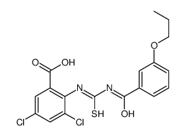 3,5-DICHLORO-2-[[[(3-PROPOXYBENZOYL)AMINO]THIOXOMETHYL]AMINO]-BENZOIC ACID结构式