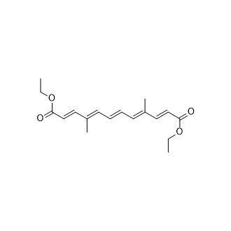 (2E,4E,6E,8E,10E)-Diethyl4,9-dimethyldodeca-2,4,6,8,10-pentaenedioate Structure