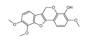 3,9,10-Trimethoxy-6H-benzofuro[3,2-c][1]benzopyran-4-ol结构式