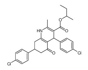 butan-2-yl 4,7-bis(4-chlorophenyl)-2-methyl-5-oxo-4,6,7,8-tetrahydro-1H-quinoline-3-carboxylate Structure