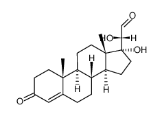 17.20βF-dihydroxy-3-oxo-pregnen-(4)-al-(21)结构式