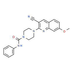 1-Piperazinecarboxamide,4-(3-cyano-7-methoxy-2-quinolinyl)-N-phenyl-(9CI) Structure