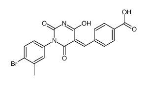 4-[(E)-[1-(4-bromo-3-methylphenyl)-2,4,6-trioxo-1,3-diazinan-5-ylidene]methyl]benzoic acid结构式