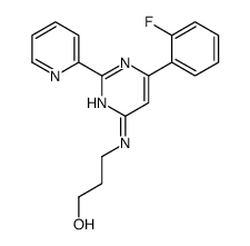 3-[[6-(2-fluorophenyl)-2-pyridin-2-ylpyrimidin-4-yl]amino]propan-1-ol结构式