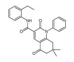 N-(2-ethylphenyl)-7,7-dimethyl-2,5-dioxo-1-phenyl-6,8-dihydroquinoline-3-carboxamide结构式