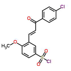 3-[3-(4-CHLORO-PHENYL)-3-OXO-PROPENYL]-4-METHOXY-BENZENESULFONYL CHLORIDE结构式