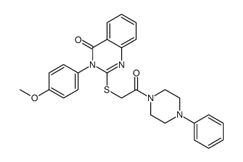 1-(((3,4-Dihydro-3-(4-methoxyphenyl)-4-oxo-2-quinazolinyl)thio)acetyl)-4-phenylpiperazine结构式