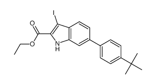 6-(4-tert-butylphenyl)-3-iodoindole-2-carboxylic acid ethyl ester结构式