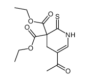 acetyl-5 bis(ethoxycarbonyl)-3,3 tetrahydro-1,2,3,4 pyridinethione-2 Structure