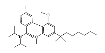 2-(N,N-diisopropylcarboxamido)-5-methyl-2',6'-dimethoxy-4'-(1'',1''-dimethylheptyl)biphenyl结构式