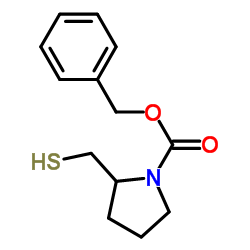 Benzyl 2-(sulfanylmethyl)-1-pyrrolidinecarboxylate结构式