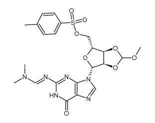 2',3'-O-(methoxymethylidene)-5'-O-tosyl-2-N-[(dimethylamino)methylene]guanosine Structure