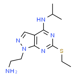 1-(2-aminoethyl)-6-(ethylthio)-n-isopropyl-1h-pyrazolo[3,4-d]pyrimidin-4-amine structure