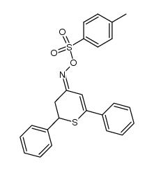 2,6-diphenyl-2,3-dihydro-4H-thiopyran-4-one O-tosyloxime结构式