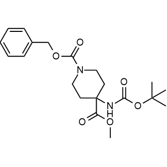 1-Benzyl 4-methyl 4-((tert-butoxycarbonyl)amino)piperidine-1,4-dicarboxylate structure