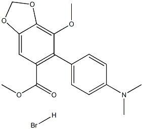 6-(4-Dimethylamino-phenyl)-7-methoxy-benzo[1,3]dioxole-5-carboxylic acid methyl ester HBr Structure