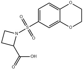 1-(2,3-二氢-1,4-苯并二噁英-6-磺酰基)氮杂环丁烷-2-羧酸结构式