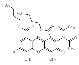 dibutyl 7-bromo-2-(diacetylamino)-4,6-dimethyl-3-oxo-phenoxazine-1,9-dicarboxylate picture