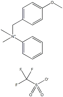 4-甲氧基-N,N-二甲基-N-苯基-苯乙铵三氟甲磺酸盐结构式