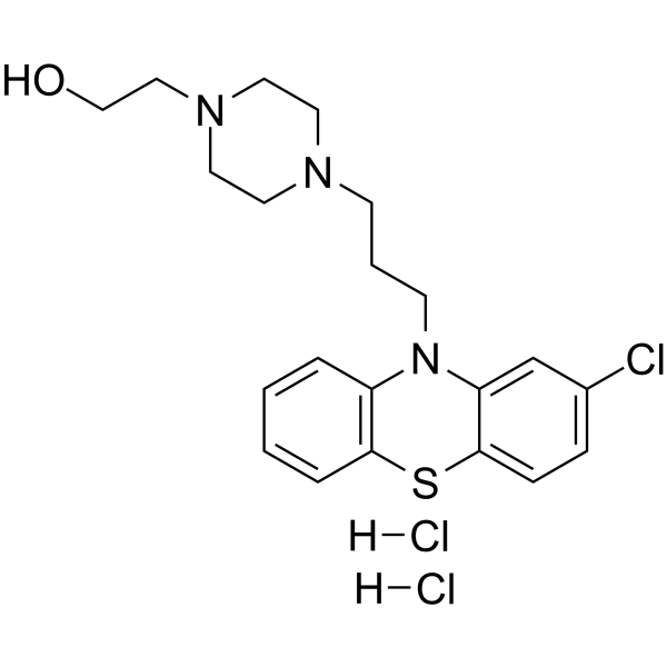 4-[3-(2-chloro-10H-phenothiazin-10-yl)propyl]piperazine-1-ethanol dihydrochloride Structure