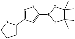 4,4,5,5-tetramethyl-2-(4-(tetrahydrofuran-2-yl)thiophen-2-yl)-1,3,2-dioxaborolane structure