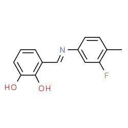 3-{(E)-[(3-fluoro-4-methylphenyl)imino]methyl}benzene-1,2-diol Structure