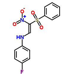 2-((4-FLUOROPHENYL)AMINO)-1-NITRO-1-(PHENYLSULFONYL)ETHENE Structure