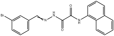 2-(2-(3-bromobenzylidene)hydrazino)-n-(1-naphthyl)-2-oxoacetamide Structure