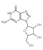 3-amino-9-[3,4-dihydroxy-5-(hydroxymethyl)oxolan-2-yl]-2,4,7,8,9-pentazabicyclo[4.3.0]nona-1,3,6-triene-5-thione结构式