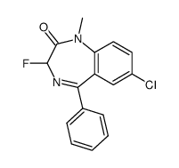 3-fluoro-1,3-dihydro-1-methyl-7-chloro-5-phenyl-2H-1,4-benzodiazepin-2-one结构式