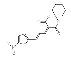 3-[3-(5-nitro-2-furyl)prop-2-enylidene]-1,5-dioxaspiro[5.5]undecane-2,4-dione结构式