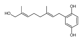 2-[(2E,6E)-8-Hydroxy-3,7-dimethyl-2,6-octadienyl]-1,4-benzenediol结构式