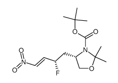 tert-butyl (4S)-4-[(2S,3E)-2-fluoro-4-nitrobut-3-enyl]-2,2-dimethyl-1,3-oxazolidine-3-carboxylate Structure