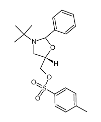 ((5S)-3-(tert-butyl)-2-phenyloxazolidin-5-yl)methyl 4-methylbenzenesulfonate结构式