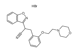 3-<1-cyano-2-<2-(2-morpholinoethoxy)phenyl>ethyl>-1,2-benzisoxazole hydrobromide Structure