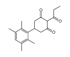 2-propanoyl-5-(2,3,5,6-tetramethylphenyl)cyclohexane-1,3-dione Structure