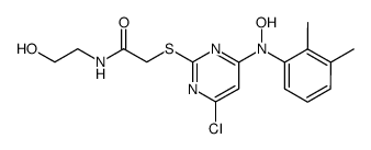 <<4-chloro-6--2-pyrimidinyl>thio>-N-(2-hydroxyethyl)acetamide Structure