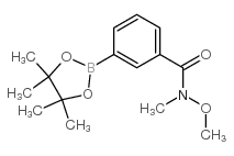 3-(N,O-Dimethylhydroxylaminocarbonyl)benzeneboronic acid pinacol ester structure